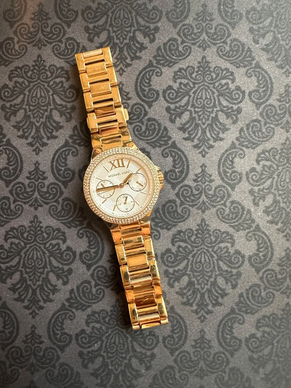 Michael Kors Mini Camille MK6844 Gold Crystal Pavé Watch 33mm